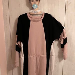 Sweatshirt drop waist drawstring tunic